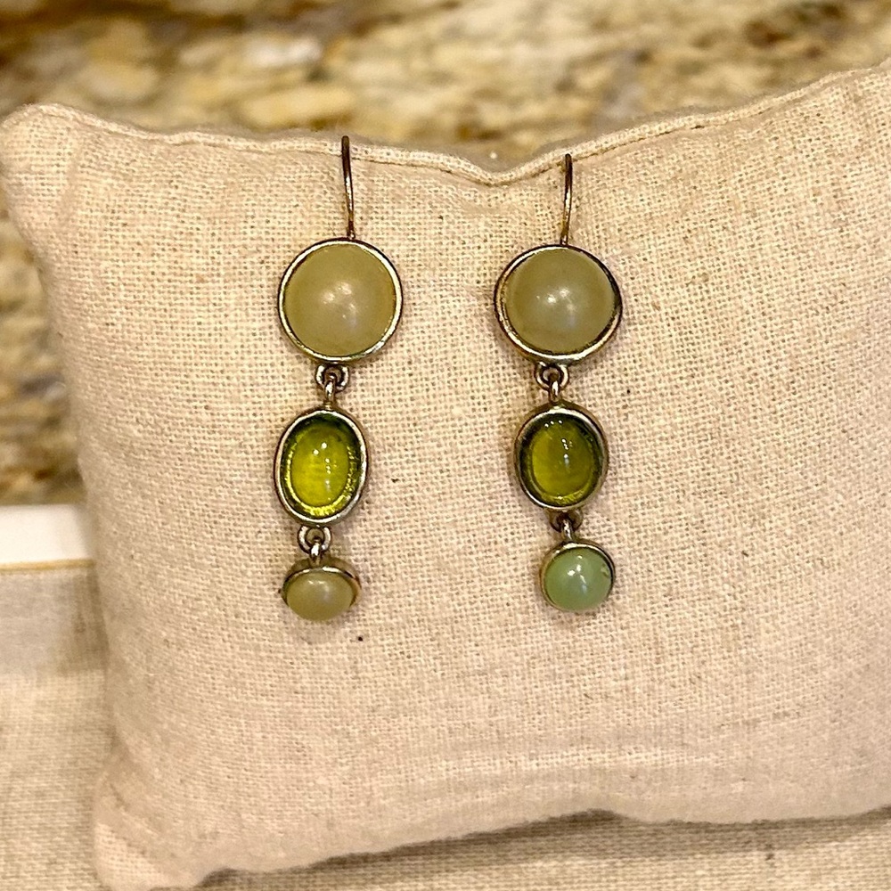 Green drop earrings